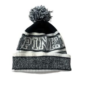 VICTORIA SECRET Pink Nation Knitted Hat Beanie pom pom